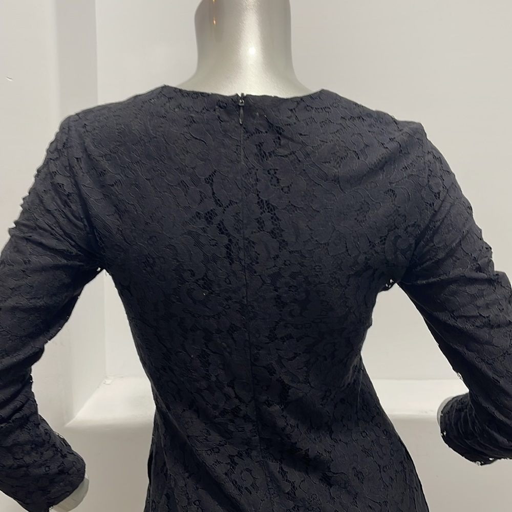 Steve Alan Fit And Flare Long Sleeve Mini Lace Black Dress Size 0 - Picture 7 of 12